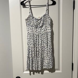 Altar'd State White Blue Floral Dress